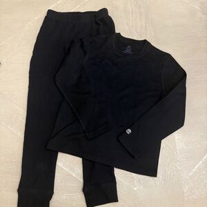 Champion Cat & Jack Black Thermal Shirt and pants set for cold weather outdoors